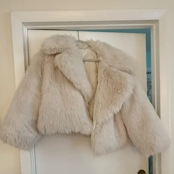 Banana Republic Reversible Cream Faux Fur Coat - Picture 5 of 5